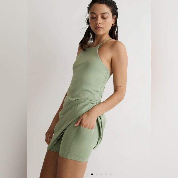 Madewell MWL Flex 2.0 Fitness Dress in Gatehouse Green - Size M - Picture 2 of 8